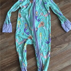 Little Sleepies Green and Purple Footies Pajamas